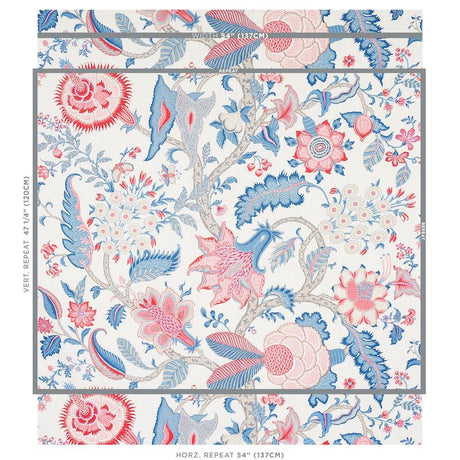Schumacher Arborvitae Rose & Delft Fabric