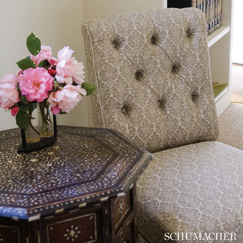 Schumacher Burley Aqua Fabric