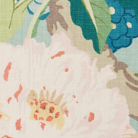 Schumacher Enchanted Garden Aqua Fabric