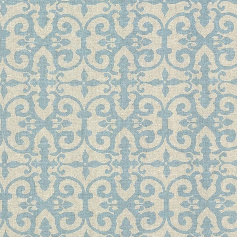 Schumacher Ferne Park Blue Fabric