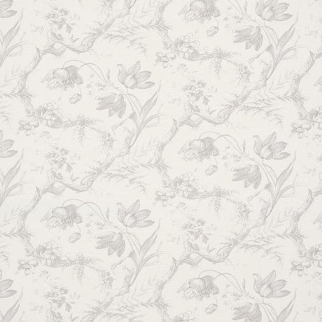 Schumacher Toile De Fleurs Grisaille Fabric