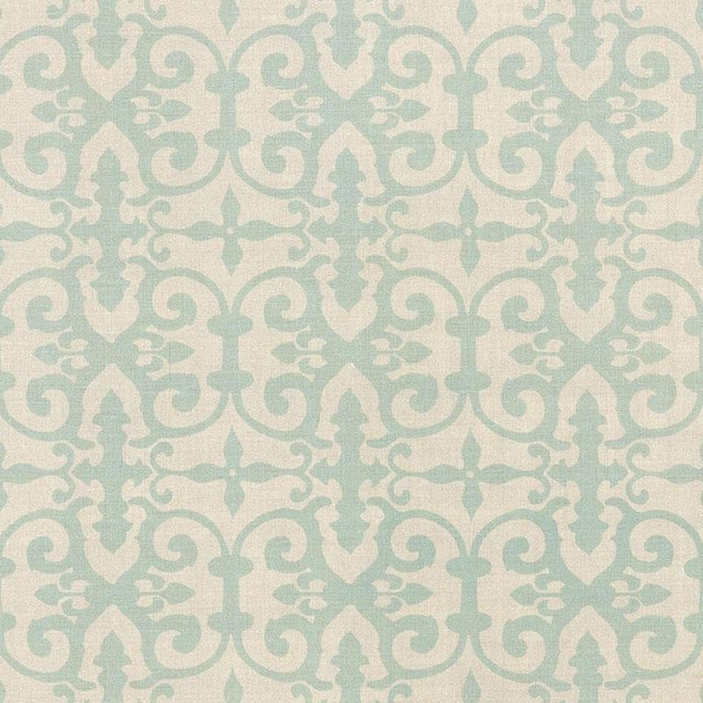 Schumacher Ferne Park Aqua Fabric