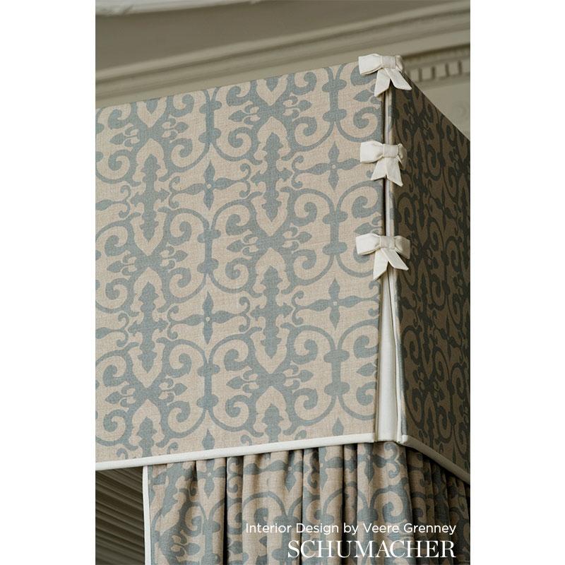 Schumacher Ferne Park Aqua Fabric