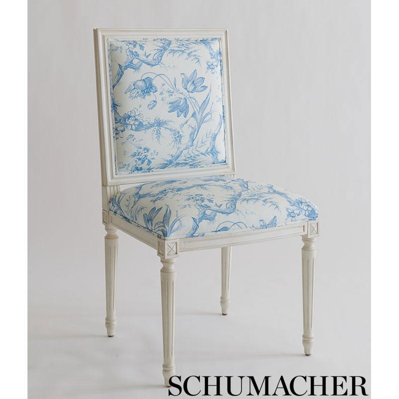 Schumacher Toile De Fleurs Delft Fabric
