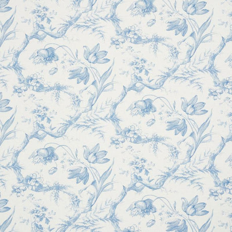 Schumacher Toile De Fleurs Delft Fabric