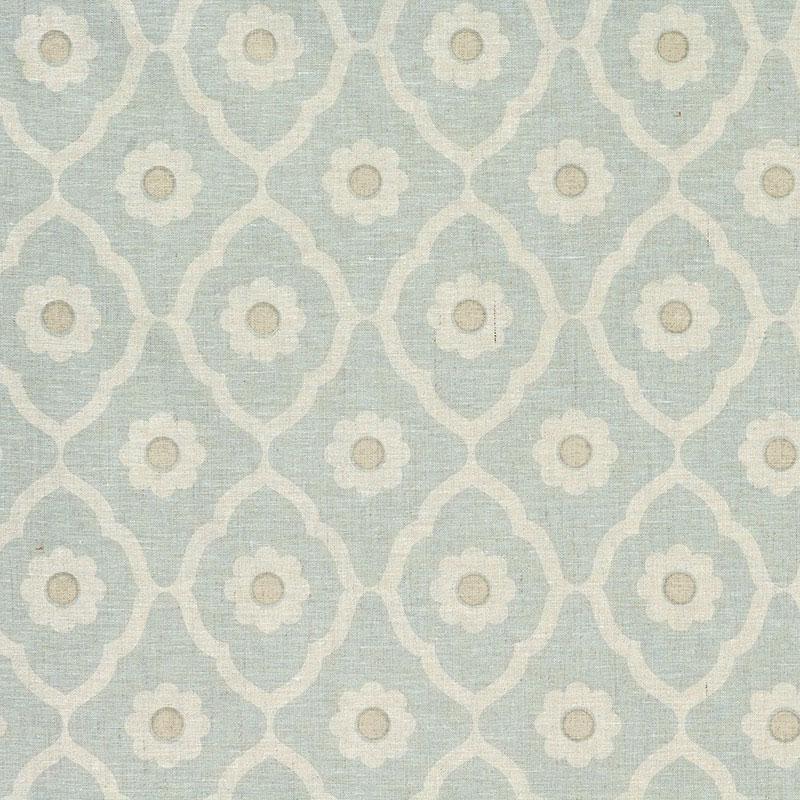 Schumacher Soundess Blue Fabric
