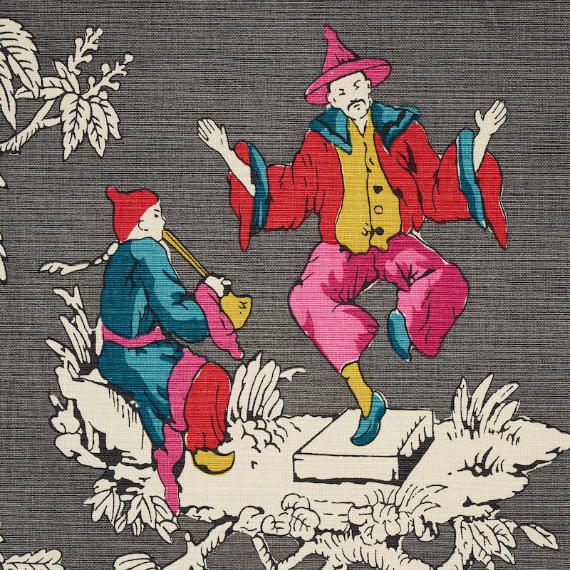 Schumacher Chinoiserie Moderne Graphite Fabric