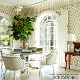 Schumacher Temple Blue Fabric