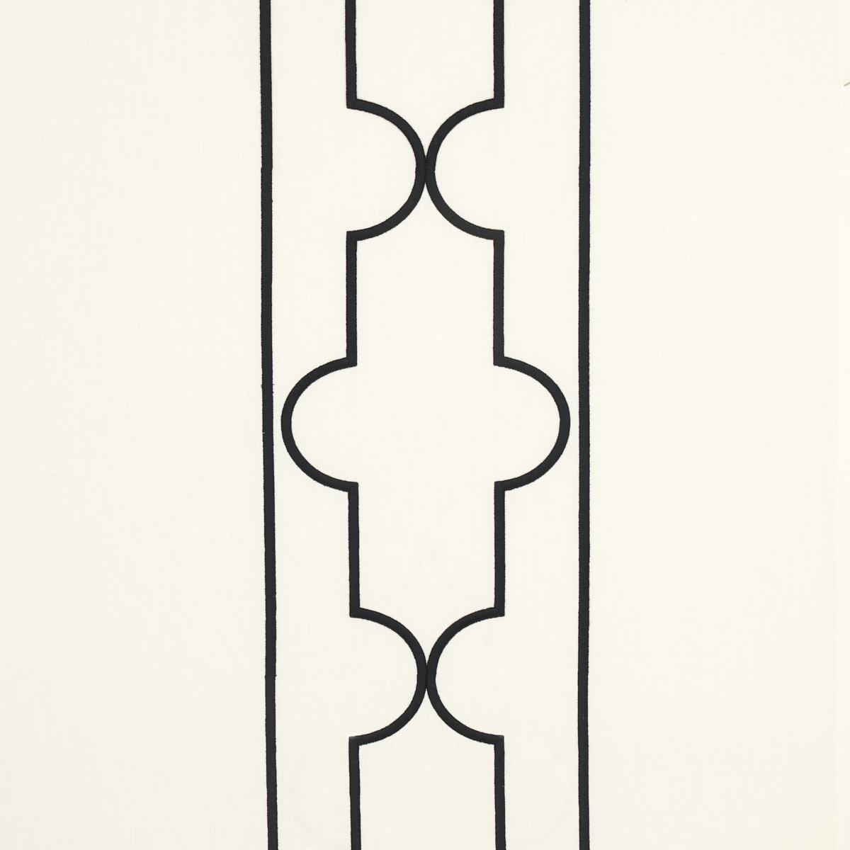 Schumacher Limitless Lattice Black & White Fabric