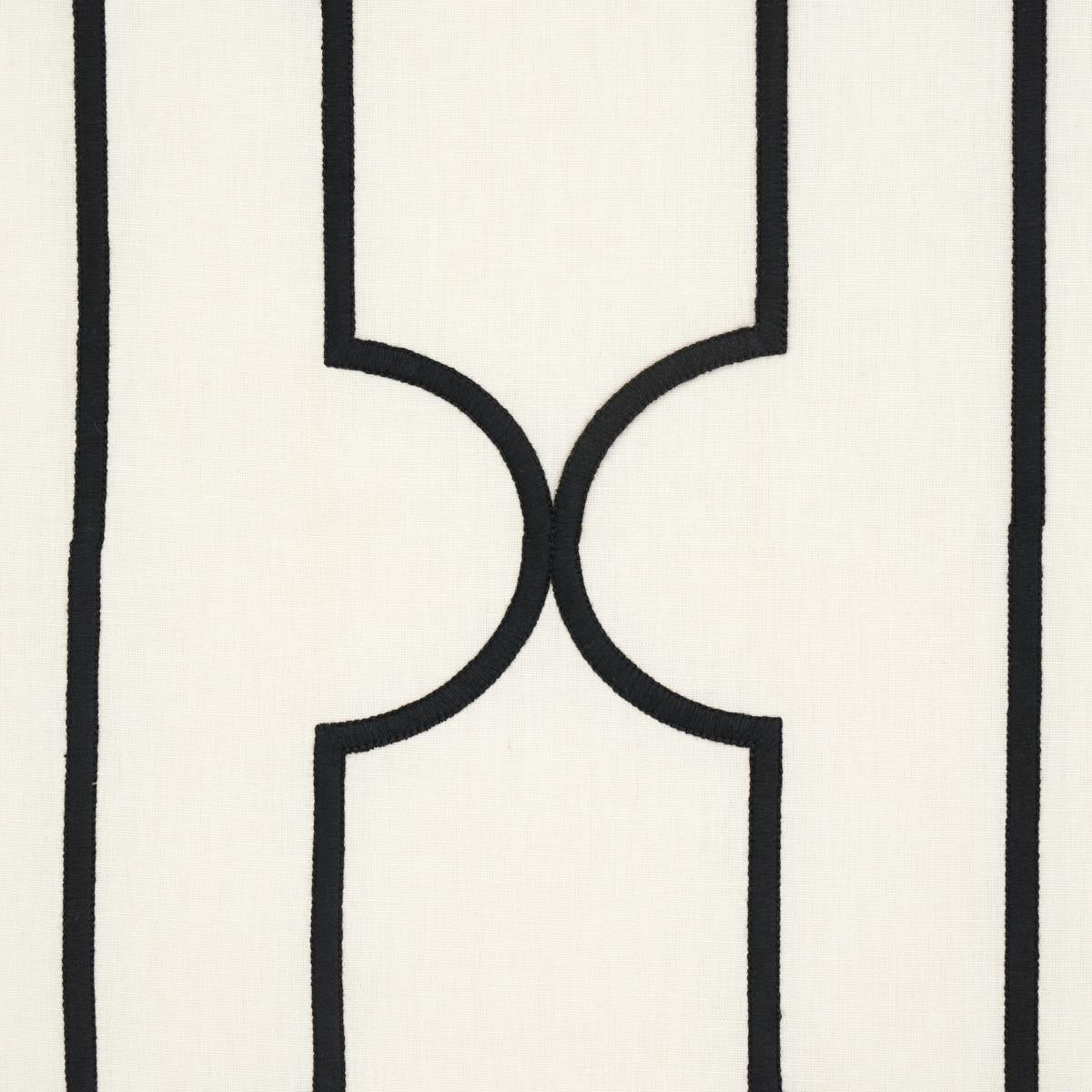 Schumacher Limitless Lattice Black & White Fabric