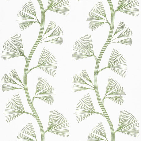Schumacher Ginkgo Embroidery Leaf Fabric