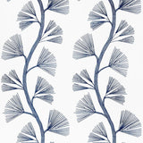 Schumacher Ginkgo Embroidery Marine Fabric