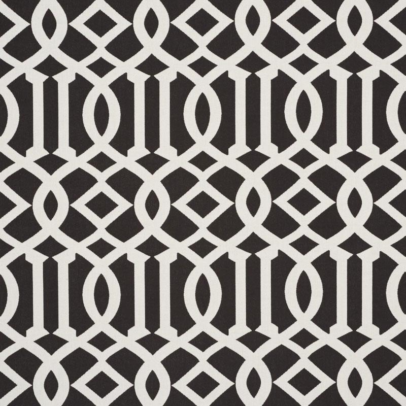 Schumacher Imperial Trellis Indoor/Outdoor Black Fabric