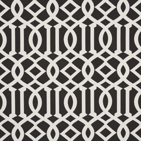 Schumacher Imperial Trellis Indoor/Outdoor Black Fabric