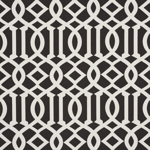 Schumacher Imperial Trellis Indoor/Outdoor Black Fabric