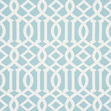 Schumacher Imperial Trellis Indoor/Outdoor Aqua Fabric