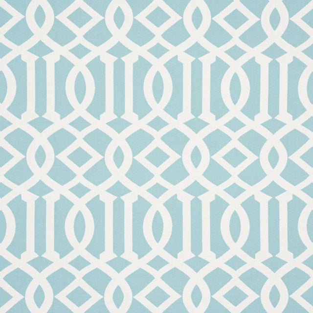 Schumacher Imperial Trellis Indoor/Outdoor Aqua Fabric