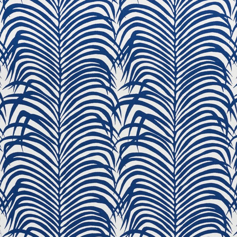 Schumacher Zebra Palm Indoor/Outdoor Navy Fabric