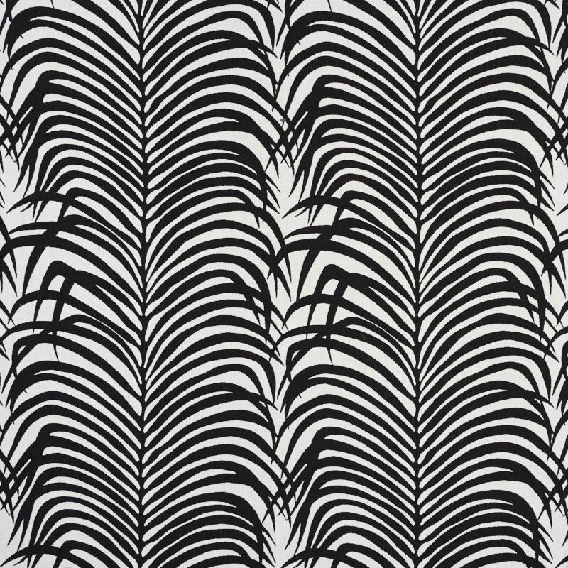 Schumacher Zebra Palm Indoor/Outdoor Black Fabric