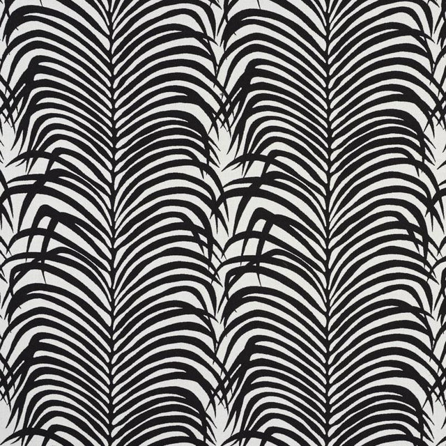 Schumacher Zebra Palm Indoor/Outdoor Black Fabric