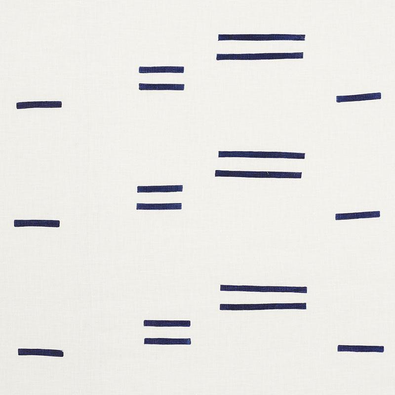 Schumacher Oaxaca Navy On White Fabric