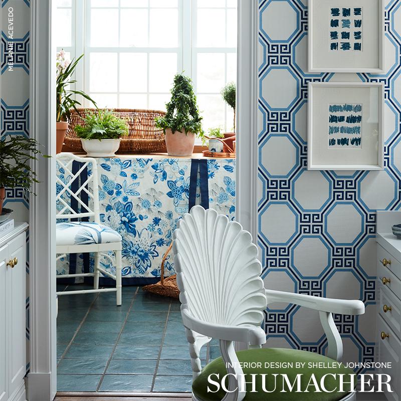Schumacher Octavia Paperweave Marine Wallpaper – DecoratorsBest