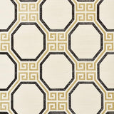 Schumacher Octavia Sisal Gold & Jet Wallpaper