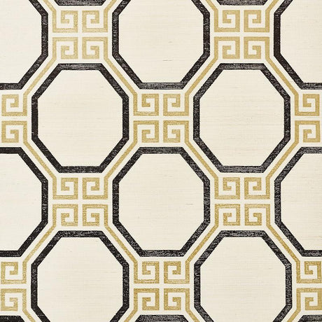 Schumacher Octavia Sisal Gold & Jet Wallpaper