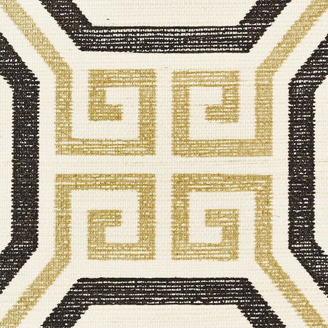 Schumacher Octavia Sisal Gold & Jet Wallpaper