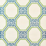 Schumacher Octavia Sisal Turquoise & Palm Wallpaper