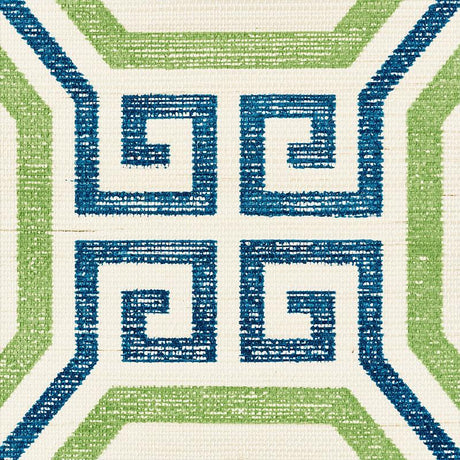 Schumacher Octavia Sisal Turquoise & Palm Wallpaper
