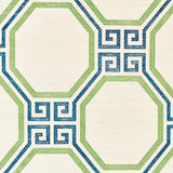 Schumacher Octavia Sisal Turquoise & Palm Wallpaper