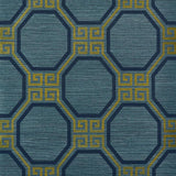 Schumacher Octavia Sisal Peacock Wallpaper