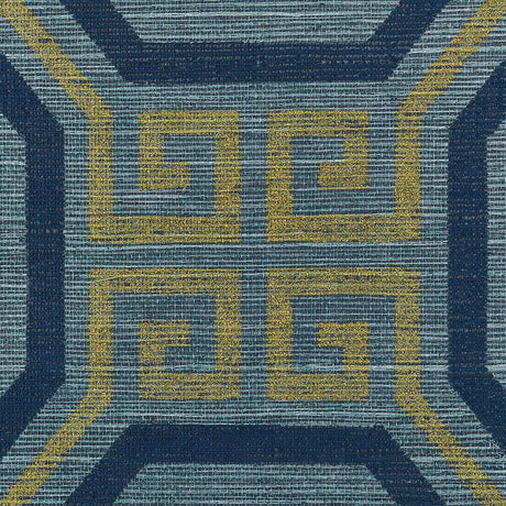 Schumacher Octavia Sisal Peacock Wallpaper