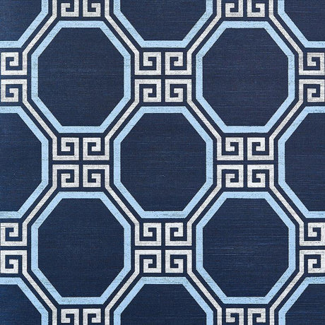 Schumacher Octavia Sisal Navy Wallpaper