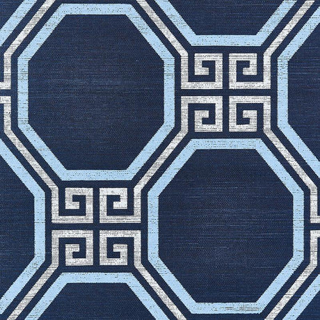 Schumacher Octavia Sisal Navy Wallpaper