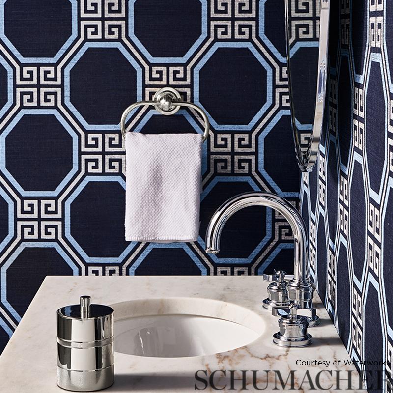 Schumacher Octavia Sisal Navy Wallpaper – DecoratorsBest