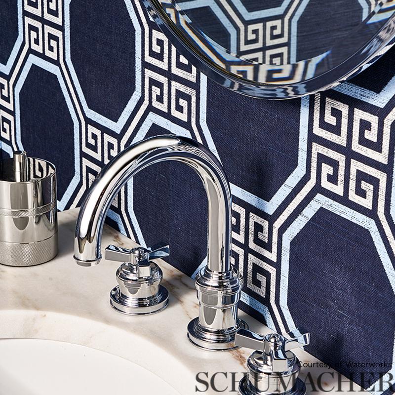 Schumacher Octavia Sisal Navy Wallpaper – DecoratorsBest