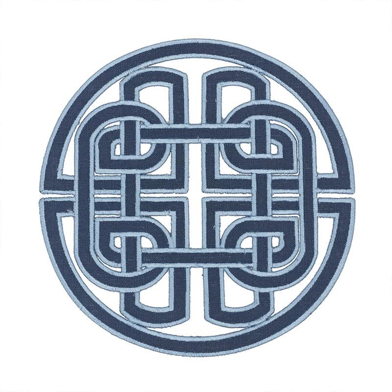 Schumacher Chinoiserie Appliqu Blue Trim