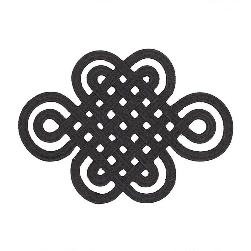 Schumacher Black Good Luck Knot Appliqu