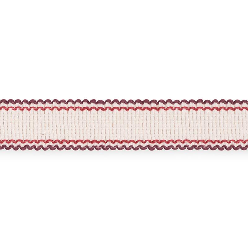 Schumacher Filippa Tape Indoor/Outdoor Berry Trim