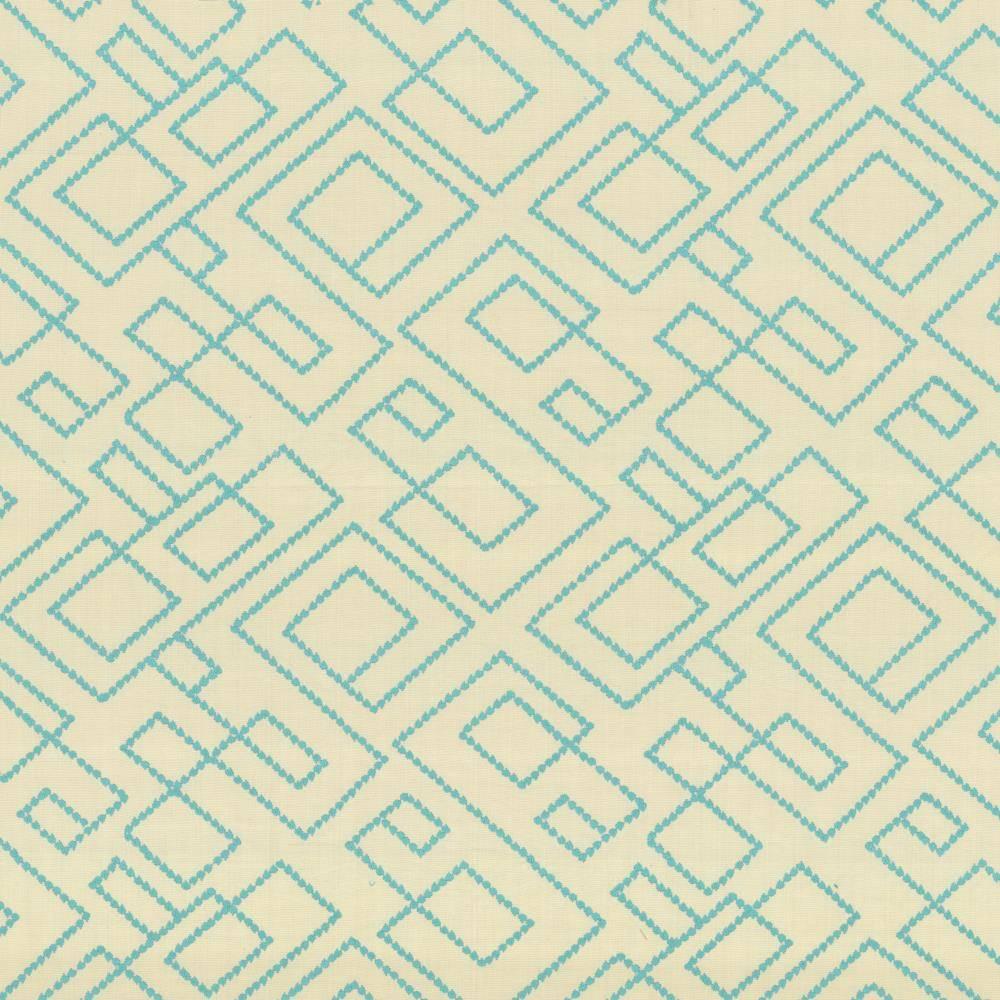 Kasmir Tallmadge Fret Turquoise Fabric