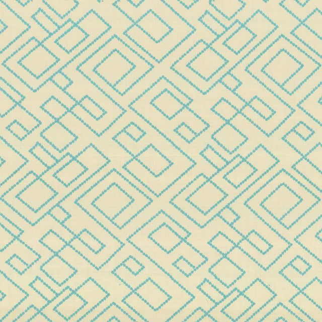 Kasmir Tallmadge Fret Turquoise Fabric