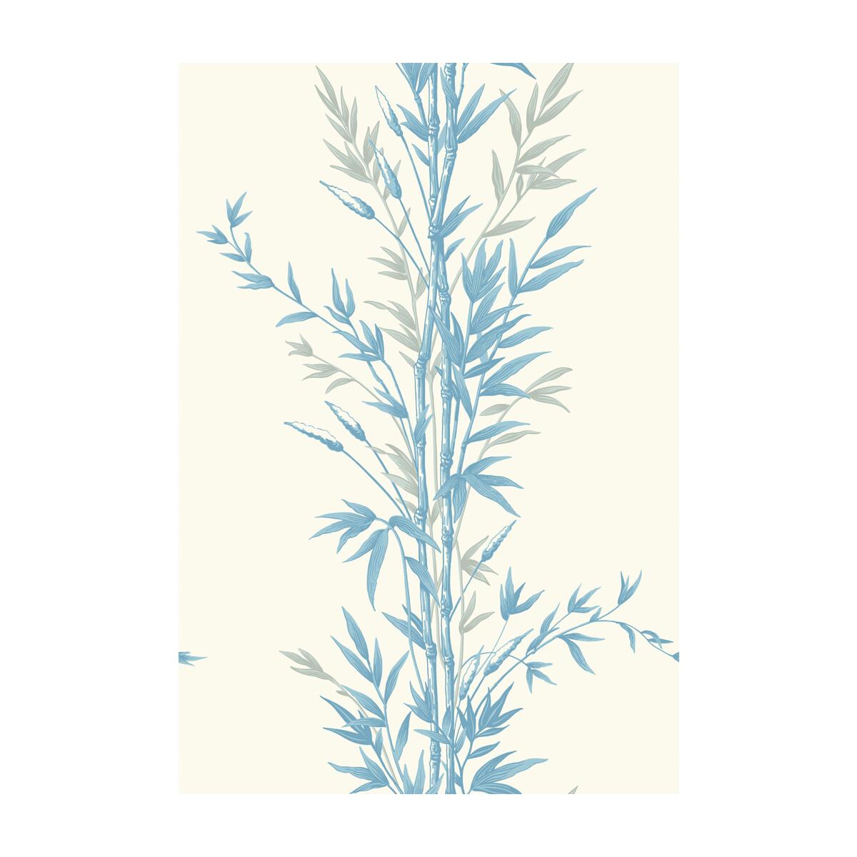 Cole & Son Bamboo Blue On Ivory Wallpaper