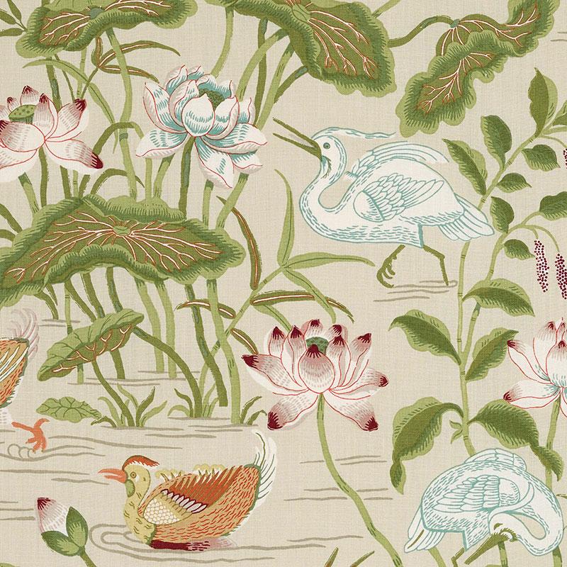 Schumacher Lotus Garden Parchment Fabric