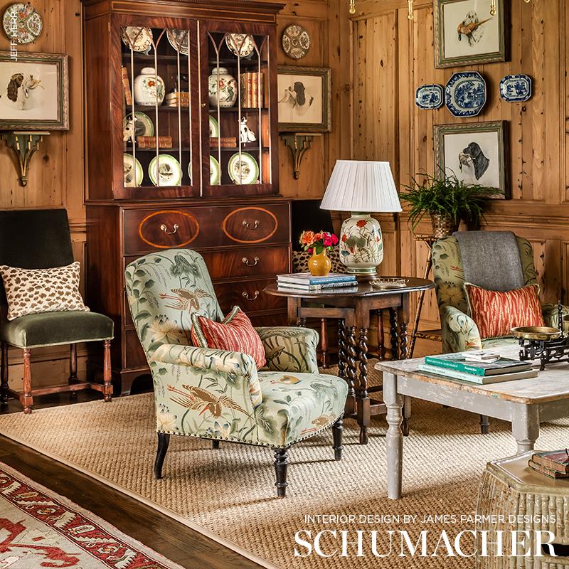 Schumacher Lotus Garden Parchment Fabric