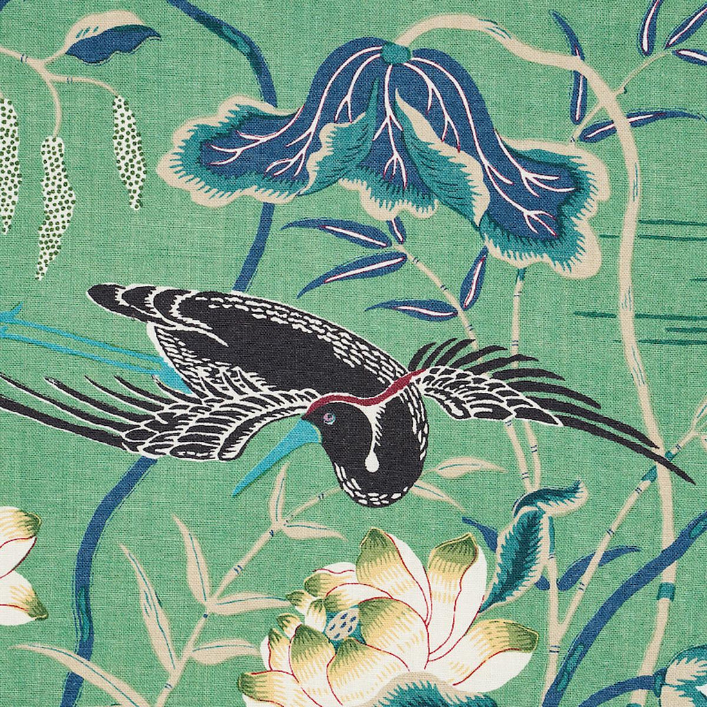 Schumacher Lotus Garden Jade Fabric