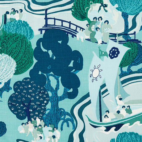 Schumacher Pearl River Sea Fabric