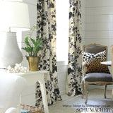 Schumacher Pyne Hollyhock Grisaille Fabric