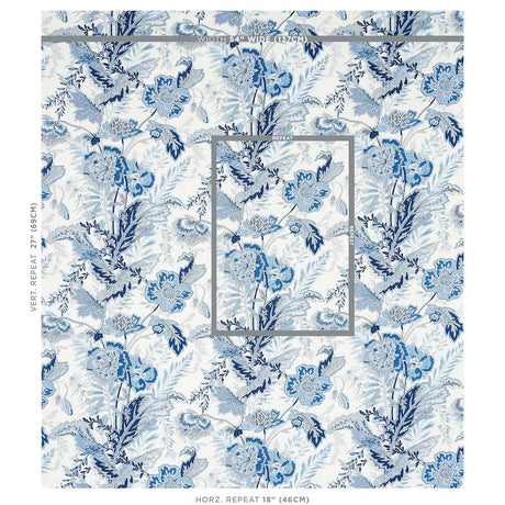 Schumacher Sandoway Vine Delft Fabric